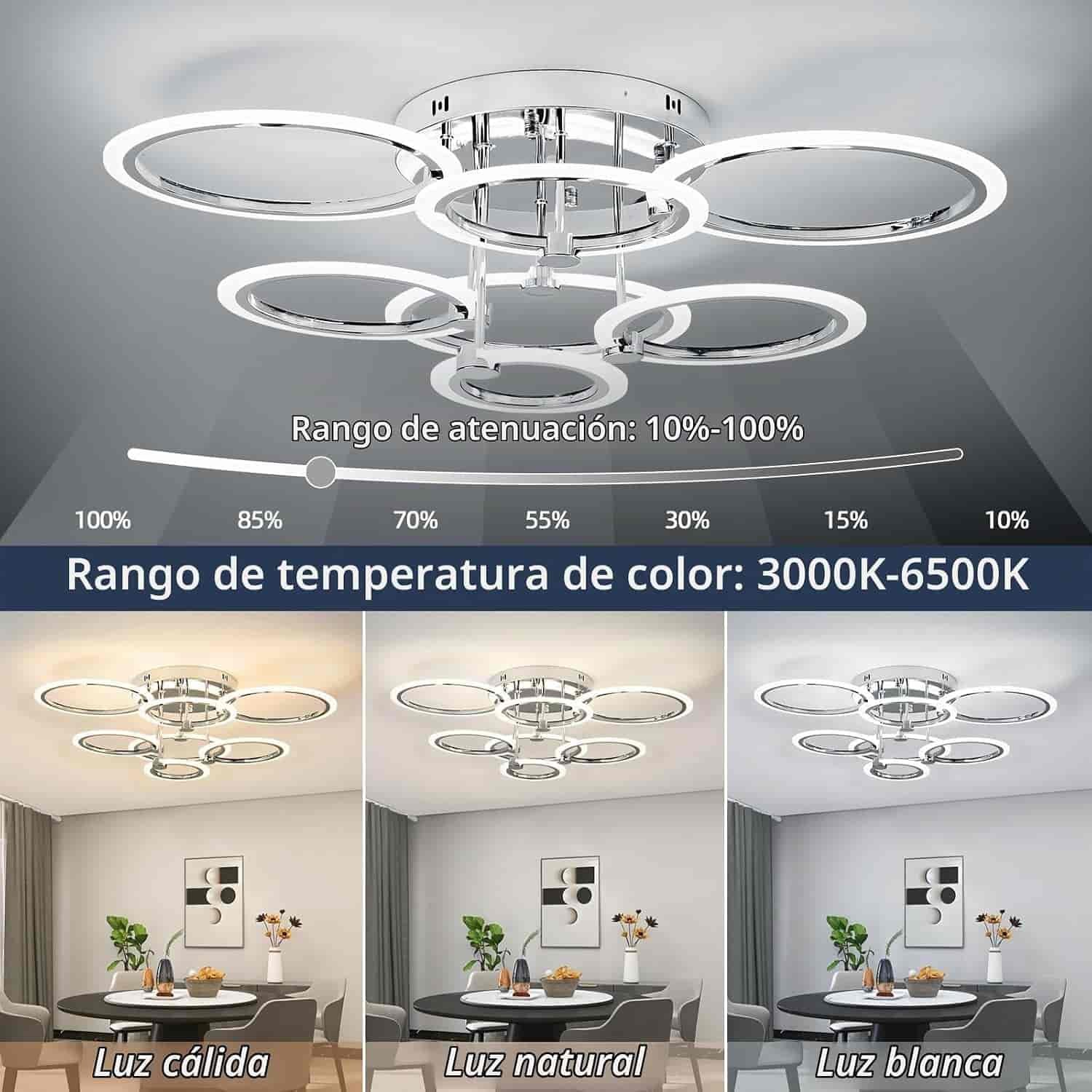 lampara techo led 7 anillos rangos de luz (1)