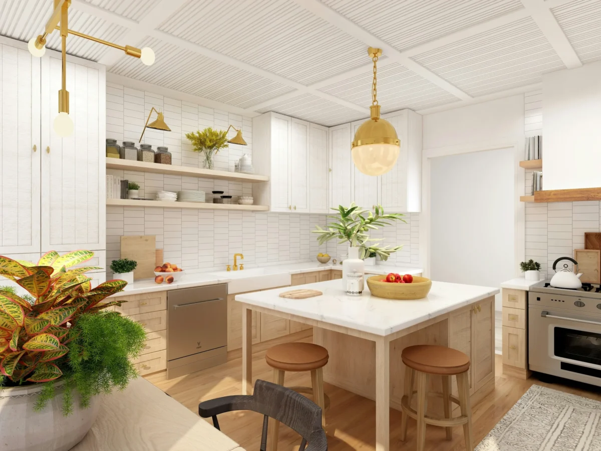Cocina con acabados en madera: ordenada y bonita